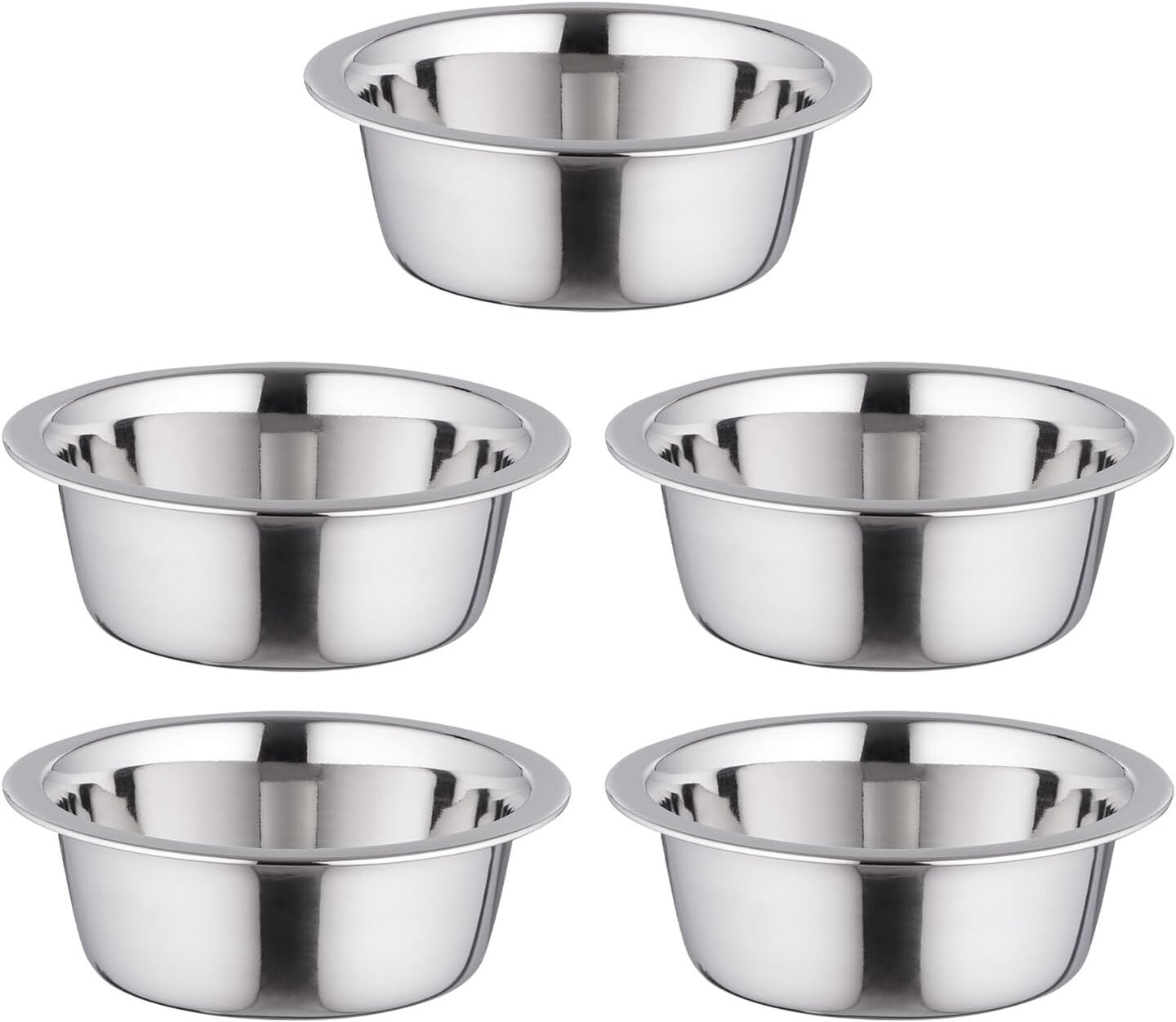 IRIS USA Stainless Steel Dog Bowls - 5 Pack, 16 oz Small Stainless Steel Dog Bowls