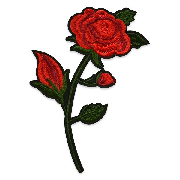 White Rose Iron-On Applique Patch – Flower Embroidered Badge For Hats, Jackets