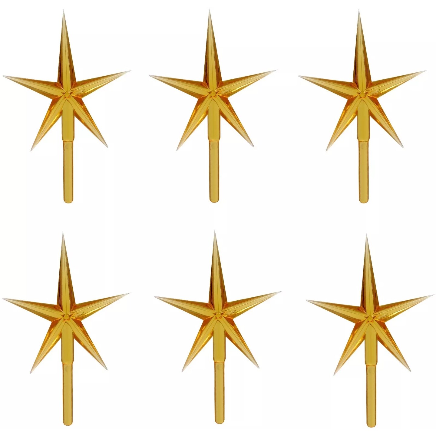 Kitcheniva Ceramic Star Toppers Christmas Tree Decorations 6 Pcs