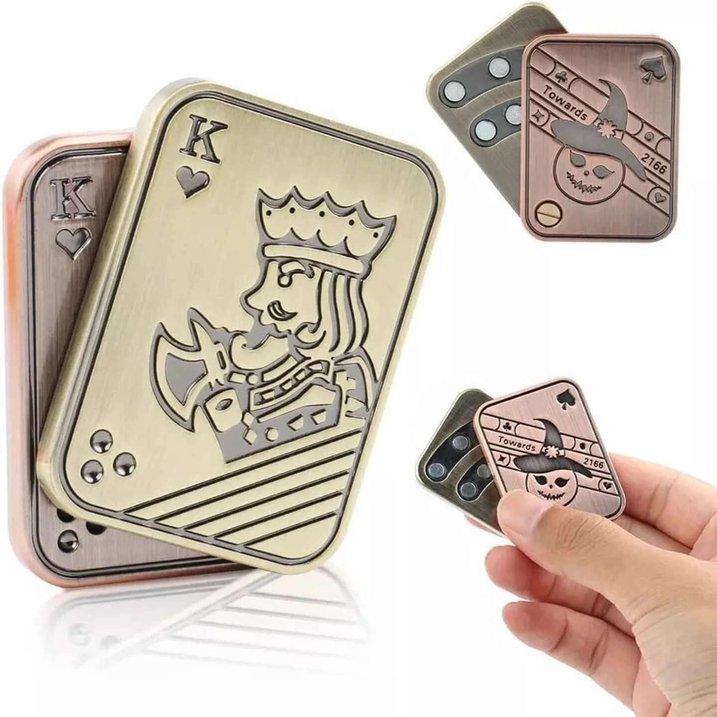 Kitcheniva Magnetic Metal Fidget Toy Mini Poker Push Card Fidget Slider Gift