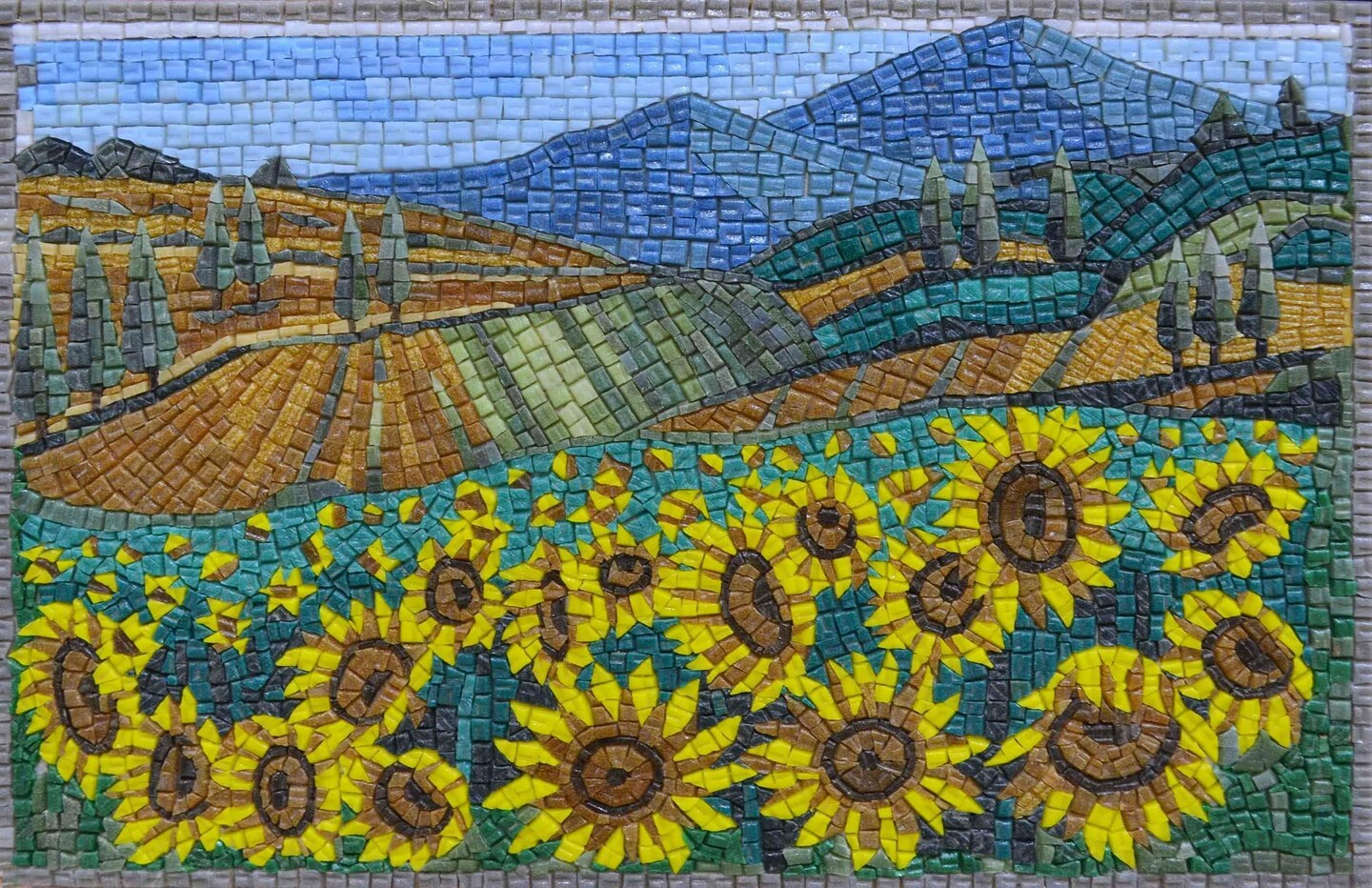 Sunflower Field Van Gogh Reproduction Glass Mosaic Art MakerPlace by  Michaels