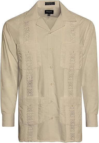 Guayabera Long Sleeve Embroidery Shirts
