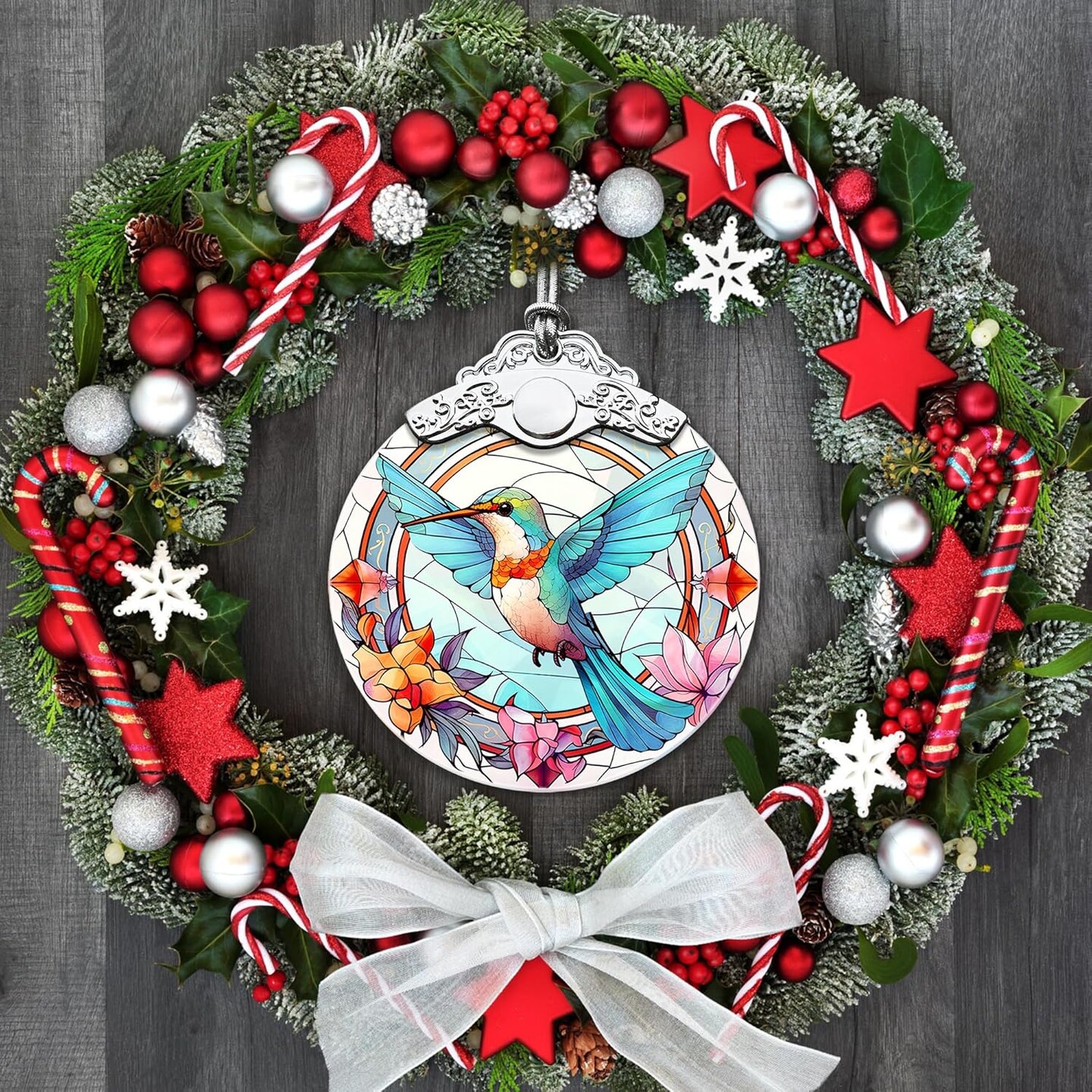 Christmas Ornament, Touber Hummingbird Hanging Ornament, Christmas Hummingbird Decorations, Ornaments for Christmas Tree, Christmas Tree Decorations - Pattern C