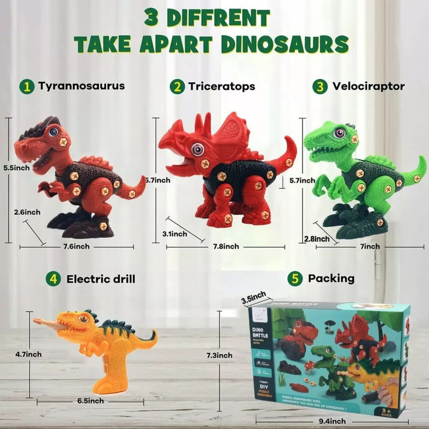 Kitcheniva Toddlers Take Apart Dinosaur Toys Educational Toys Gift Ideas