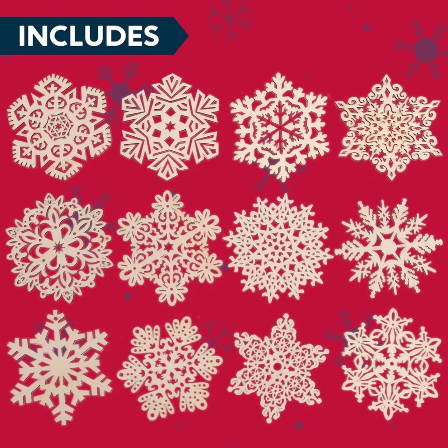 Kitcheniva 36 Pcs Snowflake Wooden Christmas Ornaments Decor