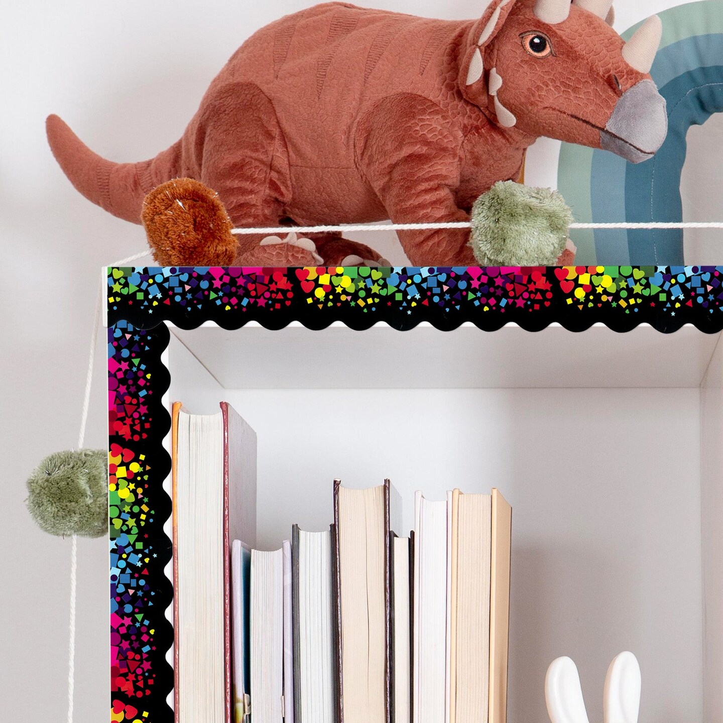 Wrapables 60 Feet Bulletin Board Borders, Adhesive Decorative Trim Stickers, Shapes