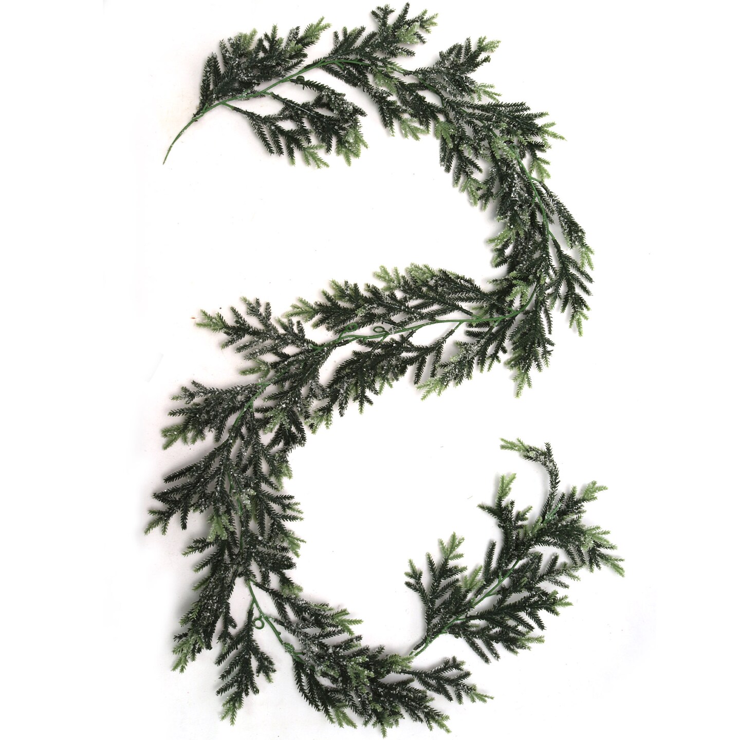 75&#x22; Iced Frasier Fir Garland, Artificial Frosted Pine Greenery, Christmas Garland, Christmas Decoration, Ideal for Mantel, Staircase, Indoor/Outdoor Xmas Home D&#xE9;cor