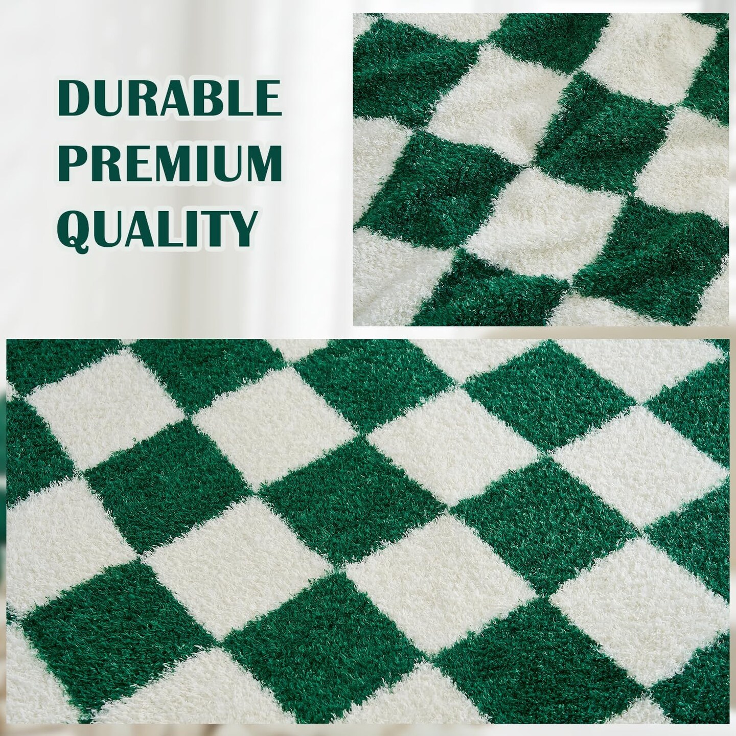 Christmas Blanket, Checkered Blanket Microfiber Super Soft Knit Forest Green Throw Blanket for Couch, Sofa, Chair, Bed, Camping, Lightweight Travel Bed Blanket - 60&#x22;*80&#x22;