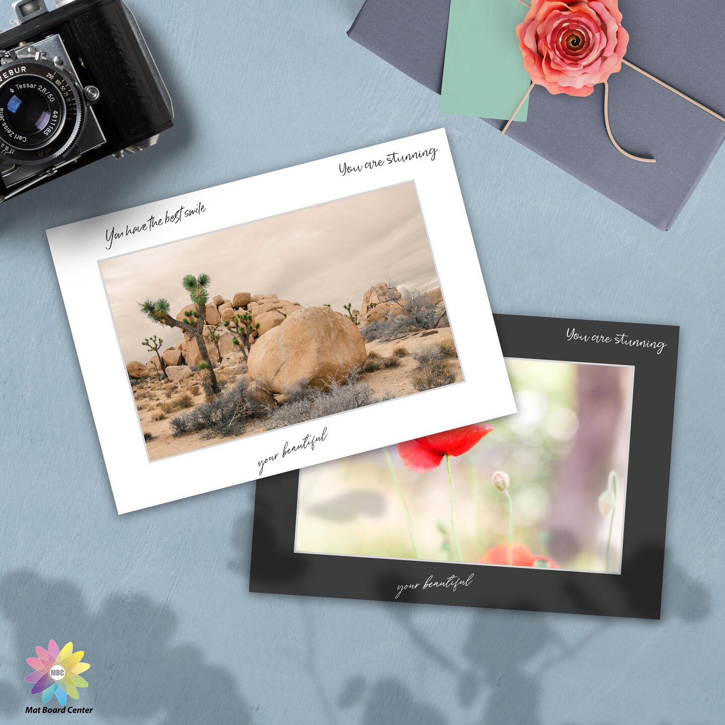 10 Pack Pre-Cut 5x7 Picture Mats for 4x6 Photos/Prints - Acid Free, Bevel Cut, White Core, 4-Ply Thickness (White & Black)