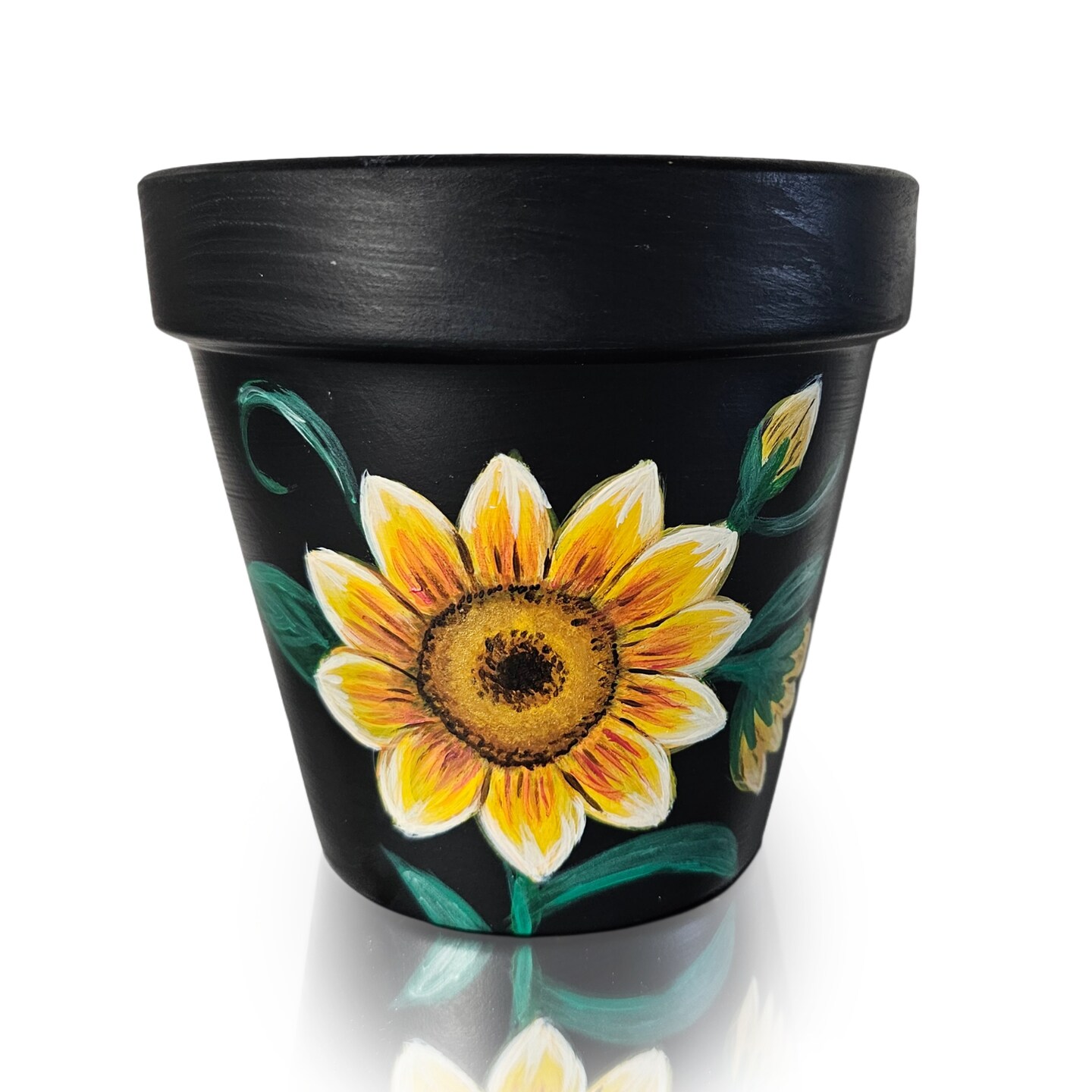 Hand Painted Yellow Sunflower on a Black Terra Cotta Pot. Unique gift for a  plant lover for any occasion, 6 inches black planter | MakerPlace by  Michaels