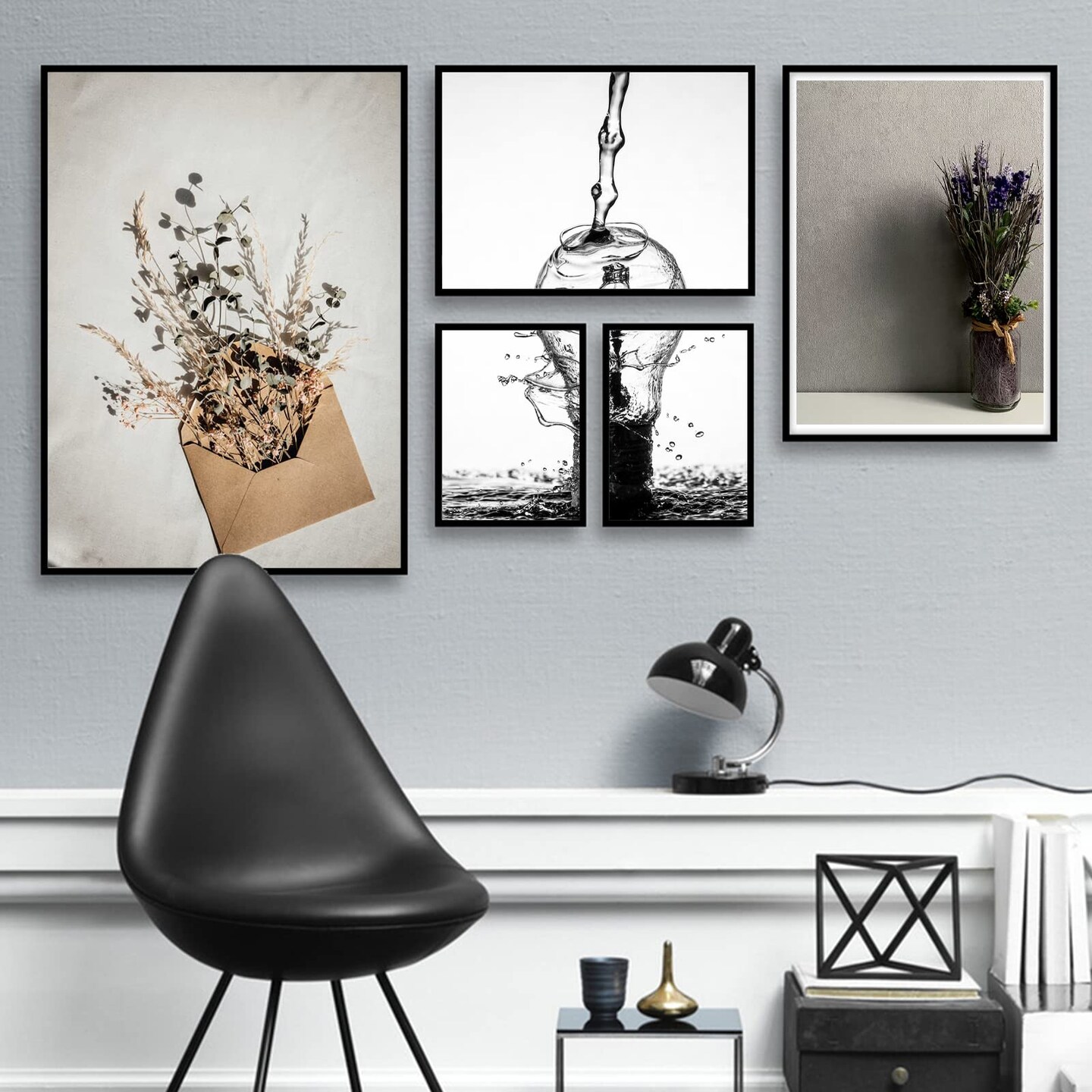 Black 8.5x11 Picture Frame Set of 3, High Transparent Frame for 8.5 By 11 Photo Collage Canvas Poster Size Wall Mount and Tabletop Horizontally Vertically (Black, 8.5 x 11 inches)
