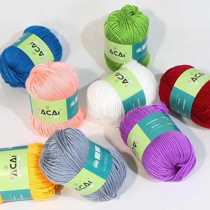 Yarn for Knitting and Crocheting, Multi-Color (1, Light Colour Scheme)