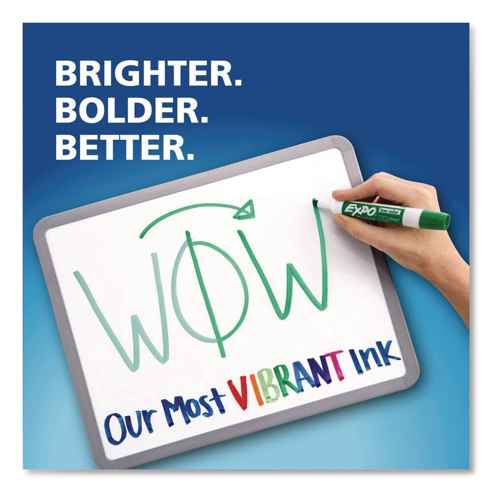 EXPO Broad Chisel Tip Low-Odor Dry-Erase Marker - Blue (1-Dozen)