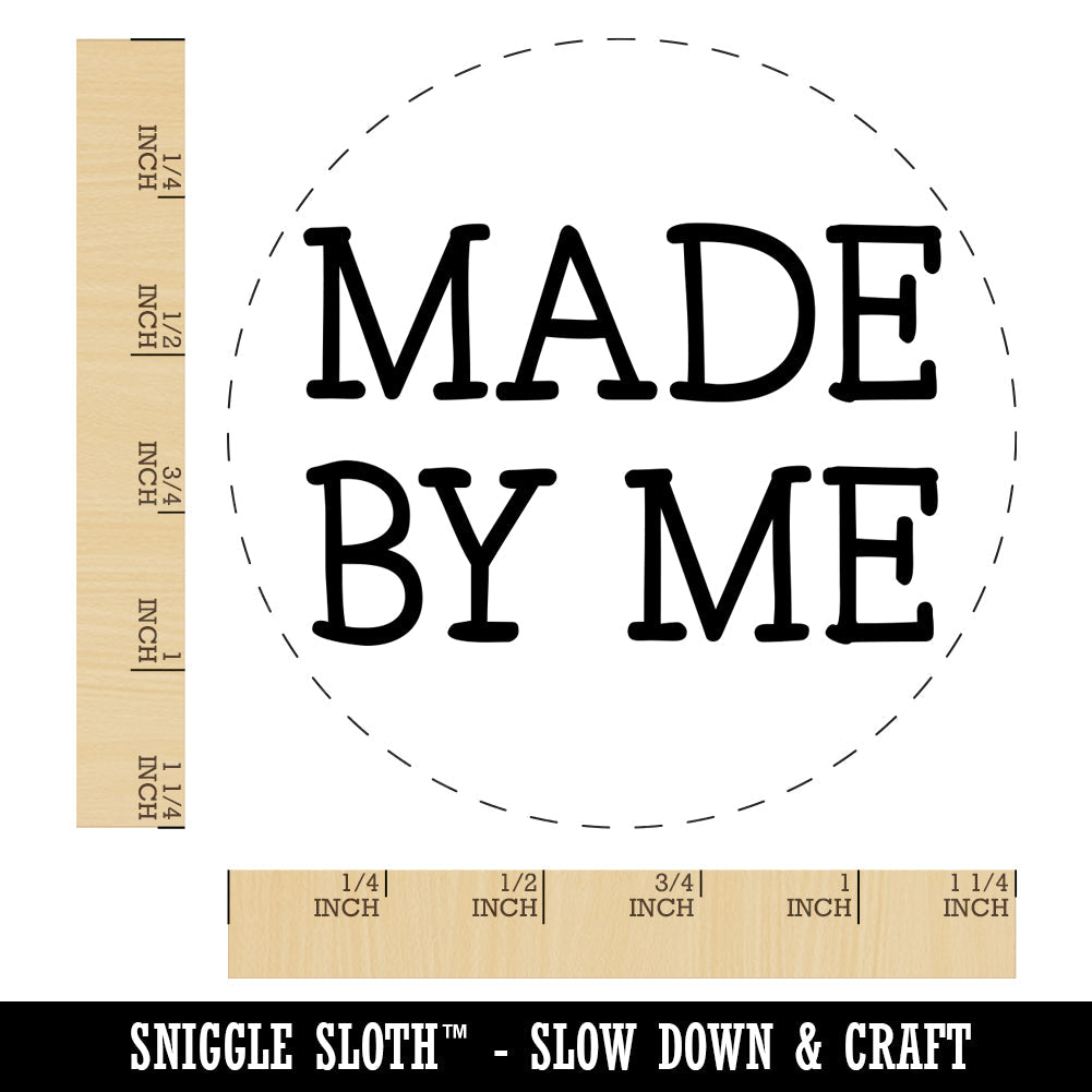 Made By Me Handmade Fun Text Rubber Stamp for Stamping Crafting Planners