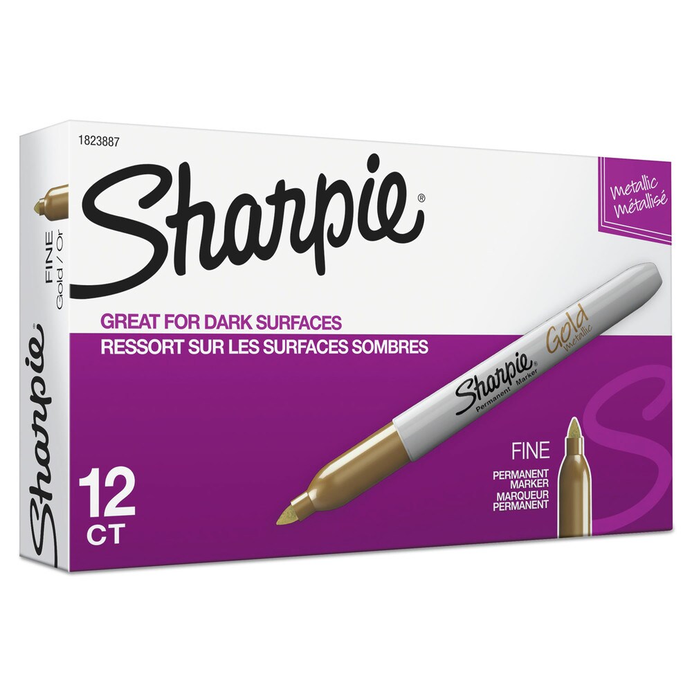 Sharpie Fine Bullet Tip Metallic Fine Point Permanent Markers - Gold (1-Dozen)