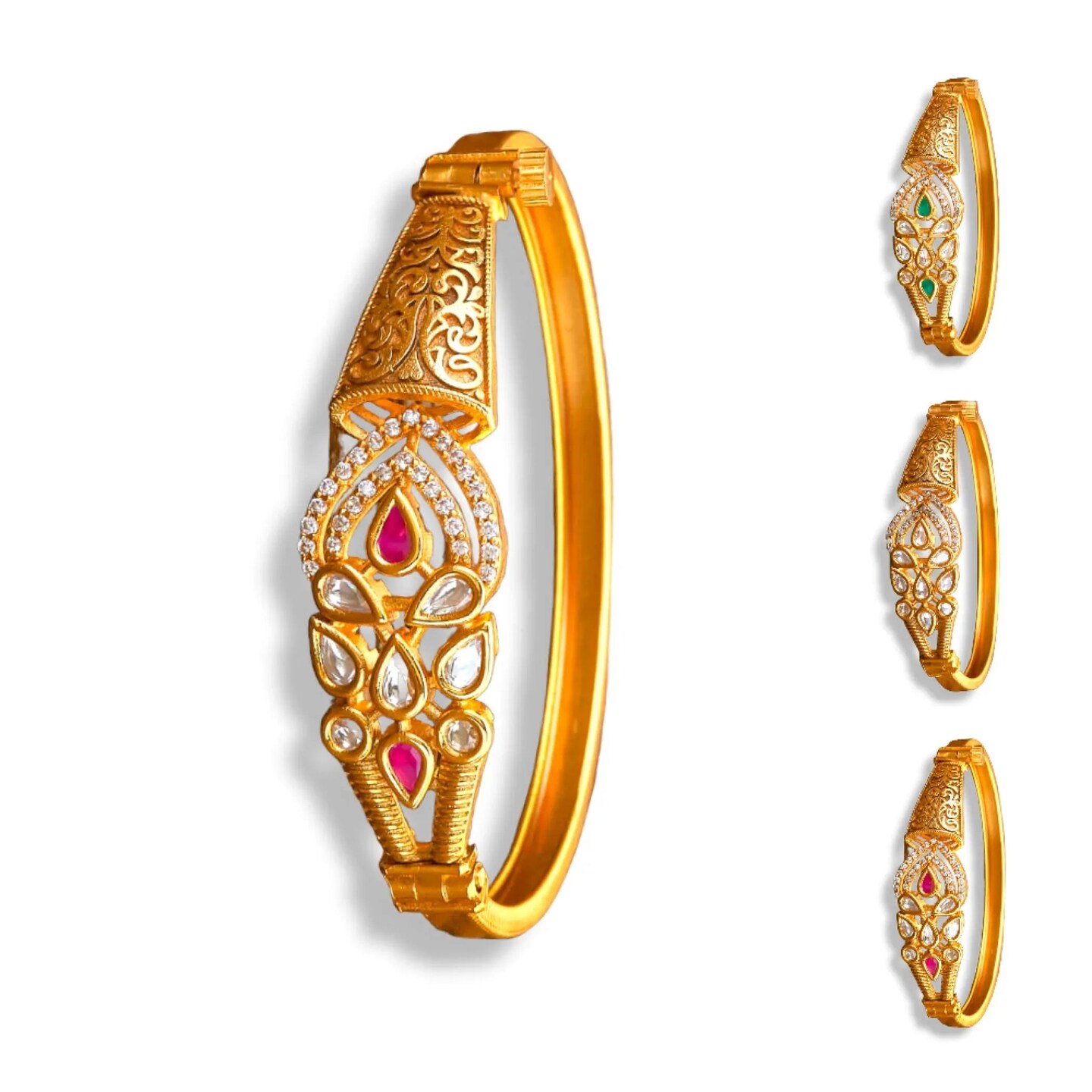 Gold Plated Bangle Bracelets Kada for Women Indian Bangle Bracelet Jewelry Kangan for Mothers Day Valentines Anniversary Birthday Gifts for Her Mom Wife Girlfriend
