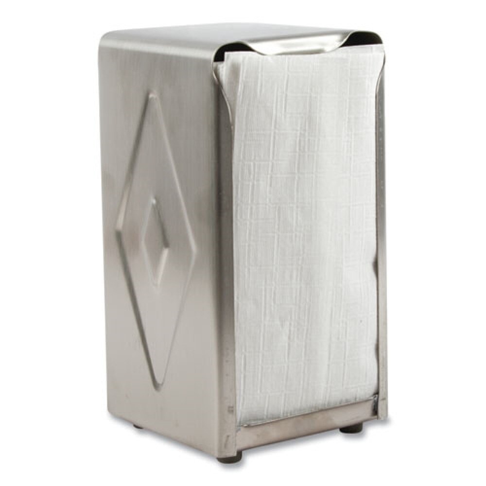 San Jamar 150 Capacity 3.75 in. x 4 in. x 7.5 in. Tall Fold Tabletop Napkin Dispenser - Chrome