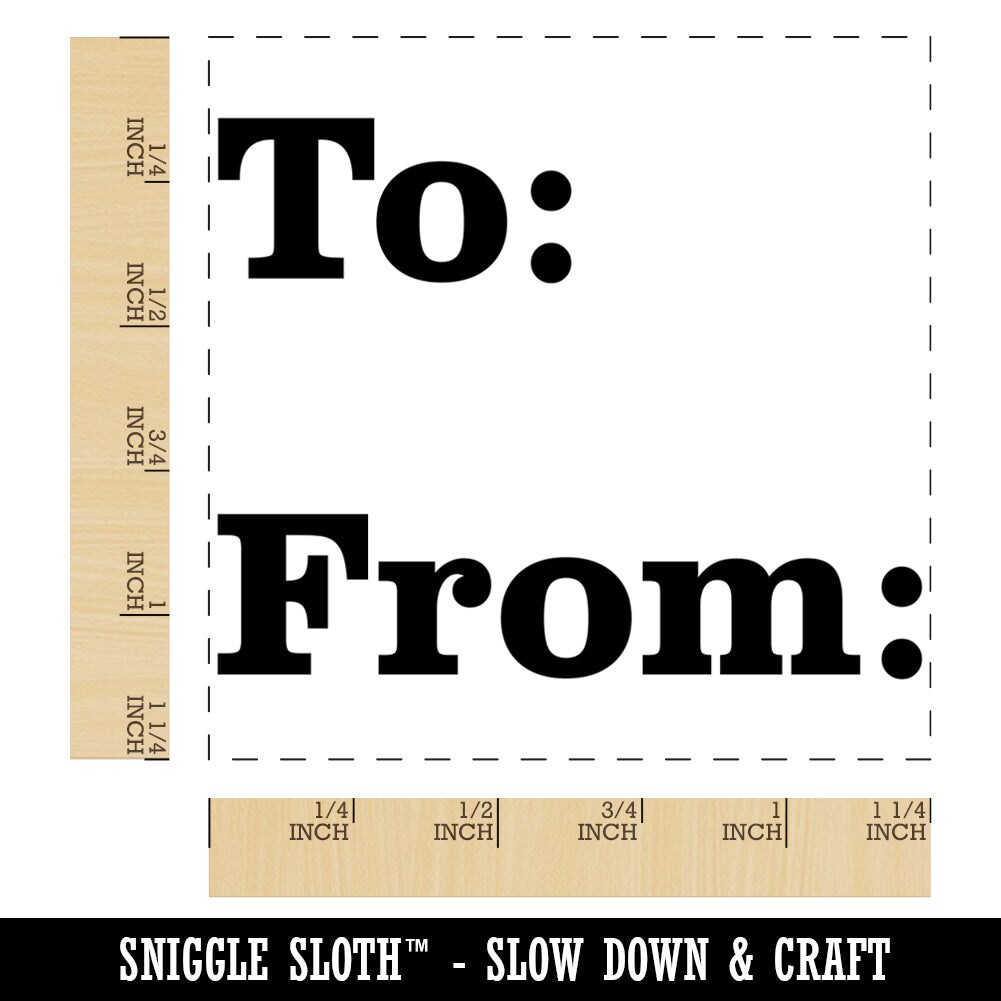 To From Text for Gift Present Square Rubber Stamp for Stamping Crafting