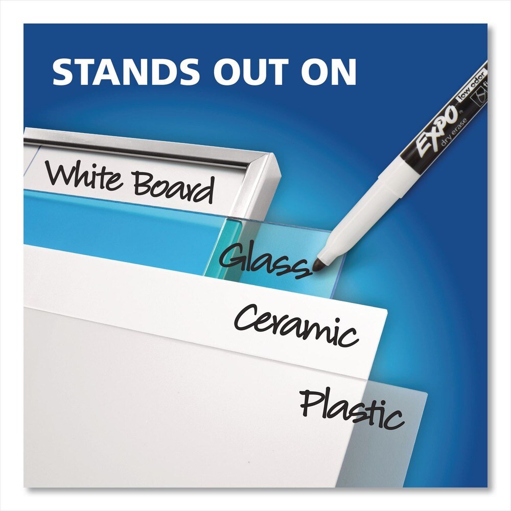 EXPO Broad Bullet Tip Neon Windows Dry Erase Marker - Assorted Colors (5/Set)