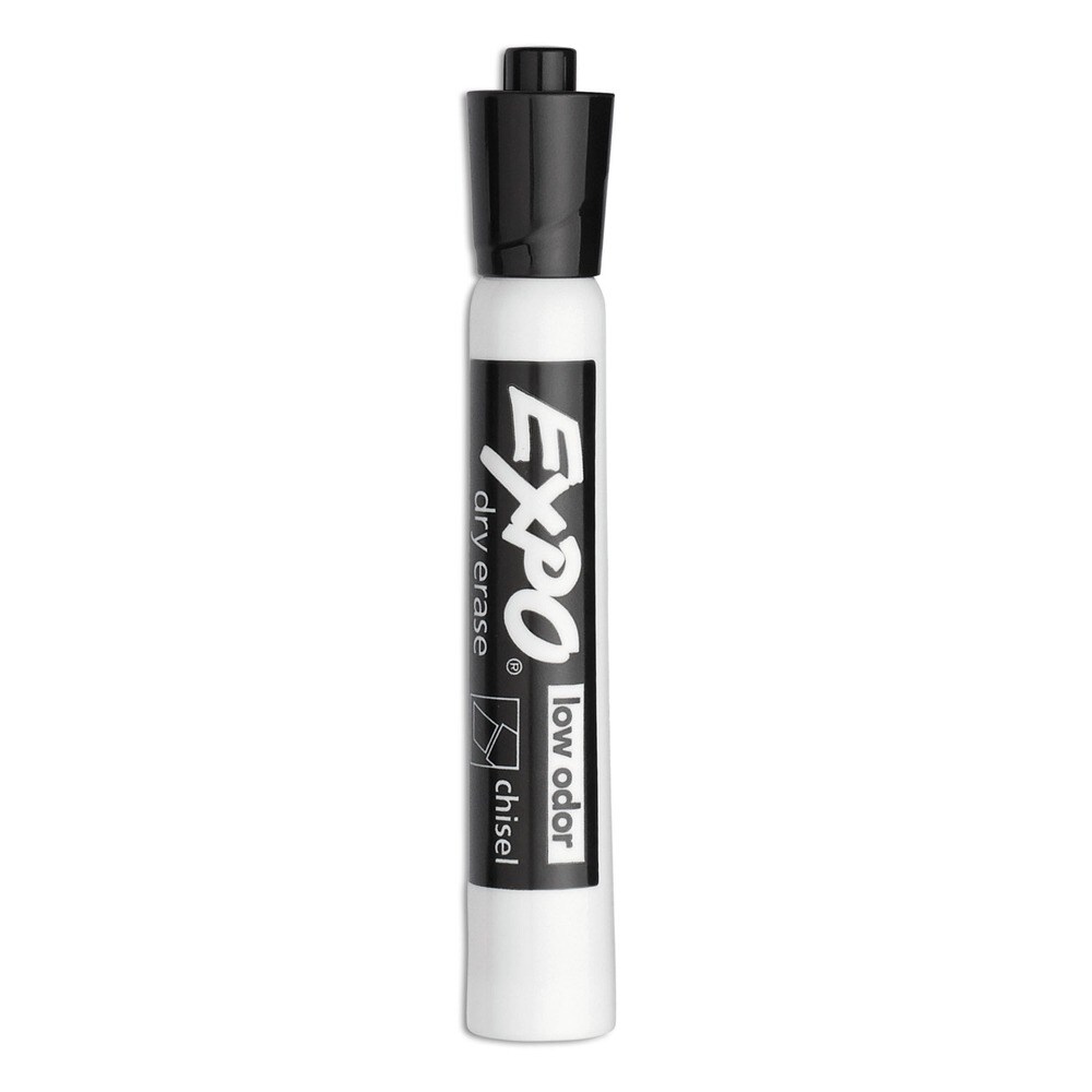 EXPO Broad Chisel Tip Low-Odor Dry-Erase Marker Value Pack - Black (36/Box)