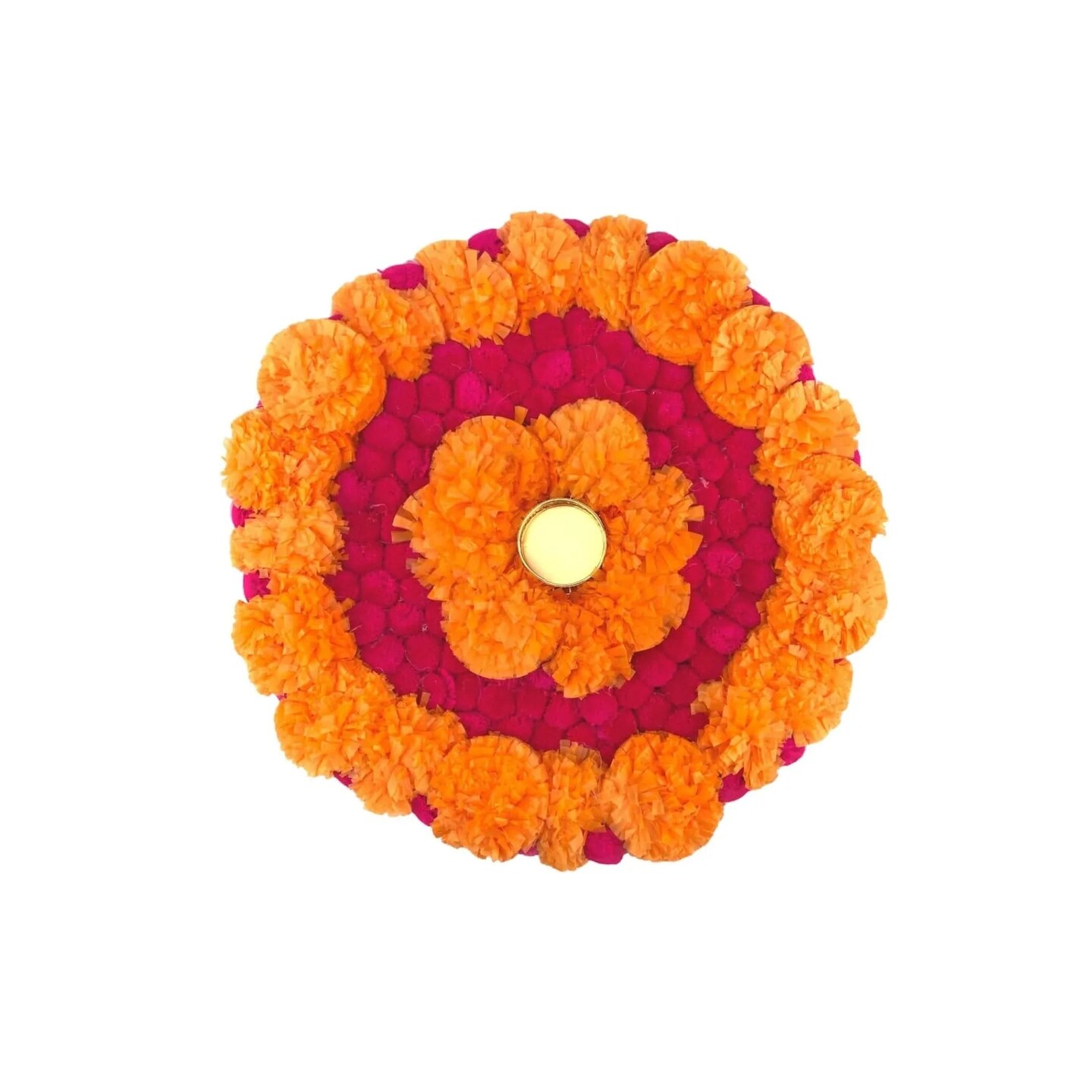 Ugadi Decor Decorative Flower Rangoli Artificial Marigold Rangoli Indian Wedding Favor Housewarming Pooja Diwali Festive Decor Religious Temple Item Return Gift