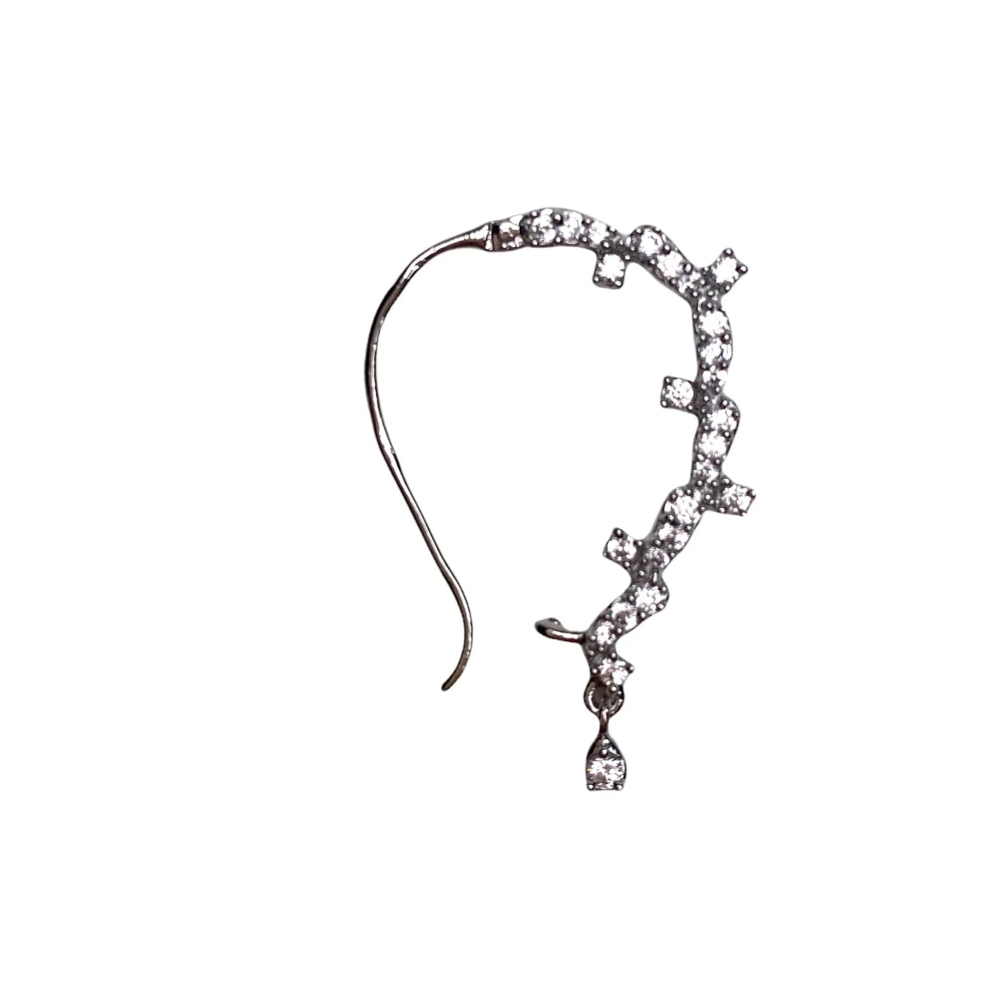 Cz Nose Ring with Rhodium Plating - Western Classic Nosepin Jewelry for Women Indian U-Shape Nose Rings Non-Piercing Nose Pin Septum Pressable Antique Silver Bridesmaid Nath Gift for Her