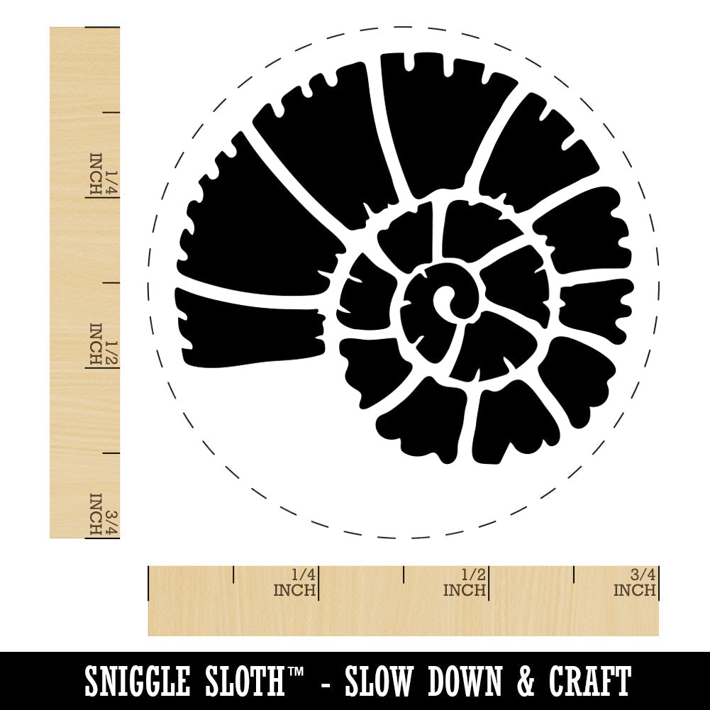 Spiral Ammonite Fossil Marine Mollusk Rubber Stamp for Stamping Crafting Planners