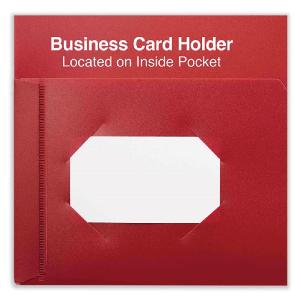 Universal 100-Sheet Capacity 11 in. x 8.5 in. 2-Pocket Plastic Folders - Red (10/Pack)