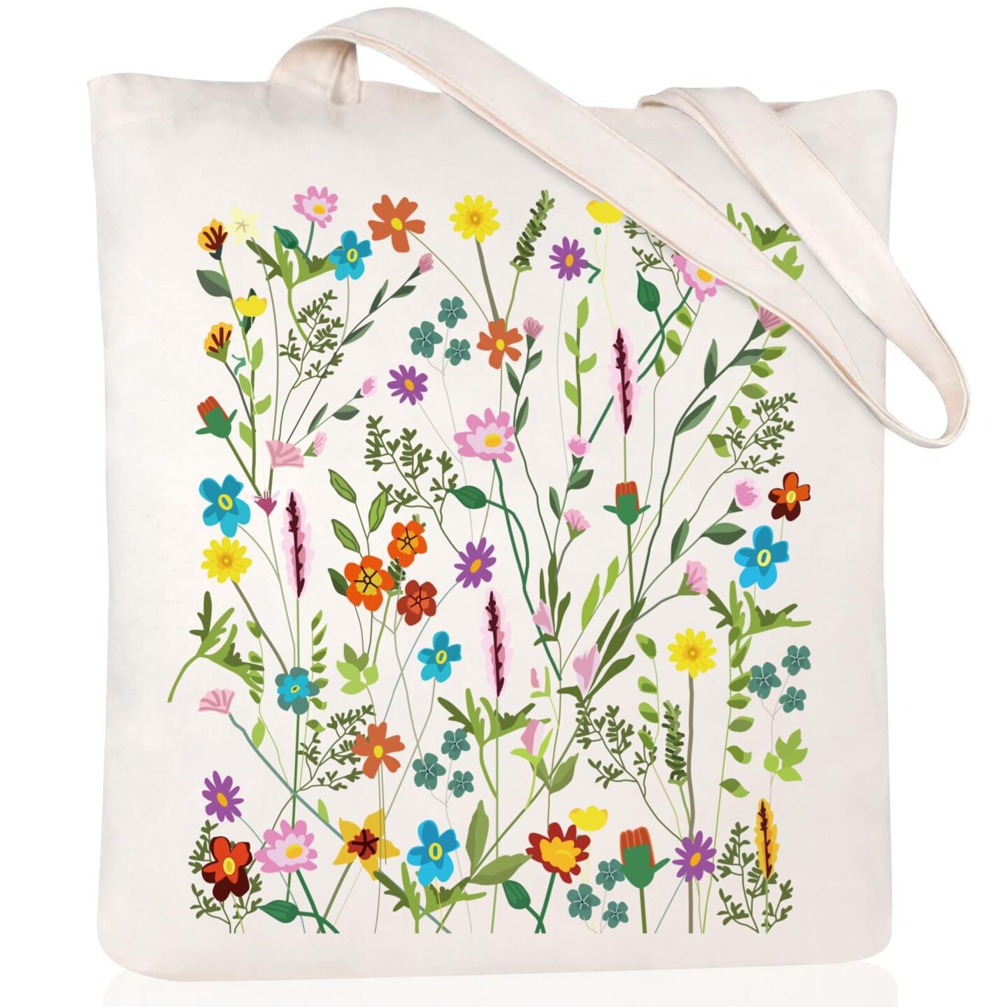 Canvas Tote Bag for Women Aesthetic Cute Shopping Grocery Reusable Bags with Inner Zipper Women Gift