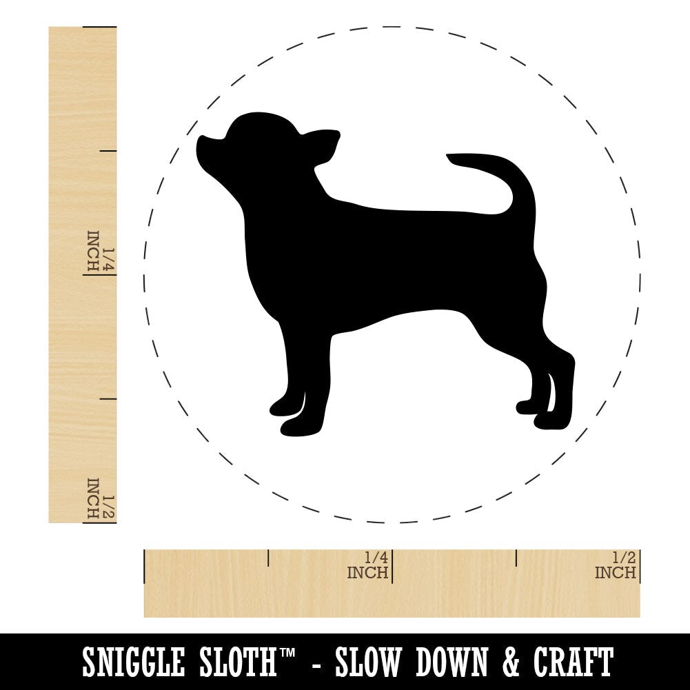 Smooth Coat Chihuahua Apple Head Dog Solid Rubber Stamp for Stamping Crafting Planners