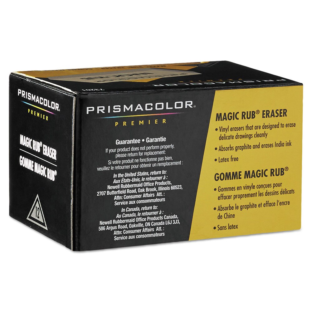 Prismacolor MAGIC RUB Rectangular Block Medium Eraser for Pencil/Ink Marks - Off-White (1-Dozen)
