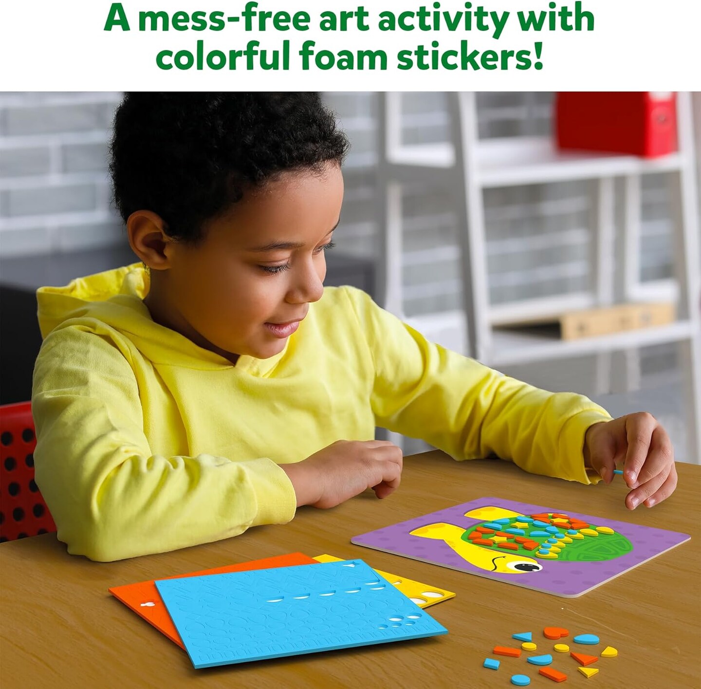 Foam Sticker Art Activity - Animals, Mess-Free Fun for Kids, 800+ 3D Foam Stickers, DIY Felt Craft Kits, Gifts for Boys & Girls Ages 3, 4, 5, 6, 7
