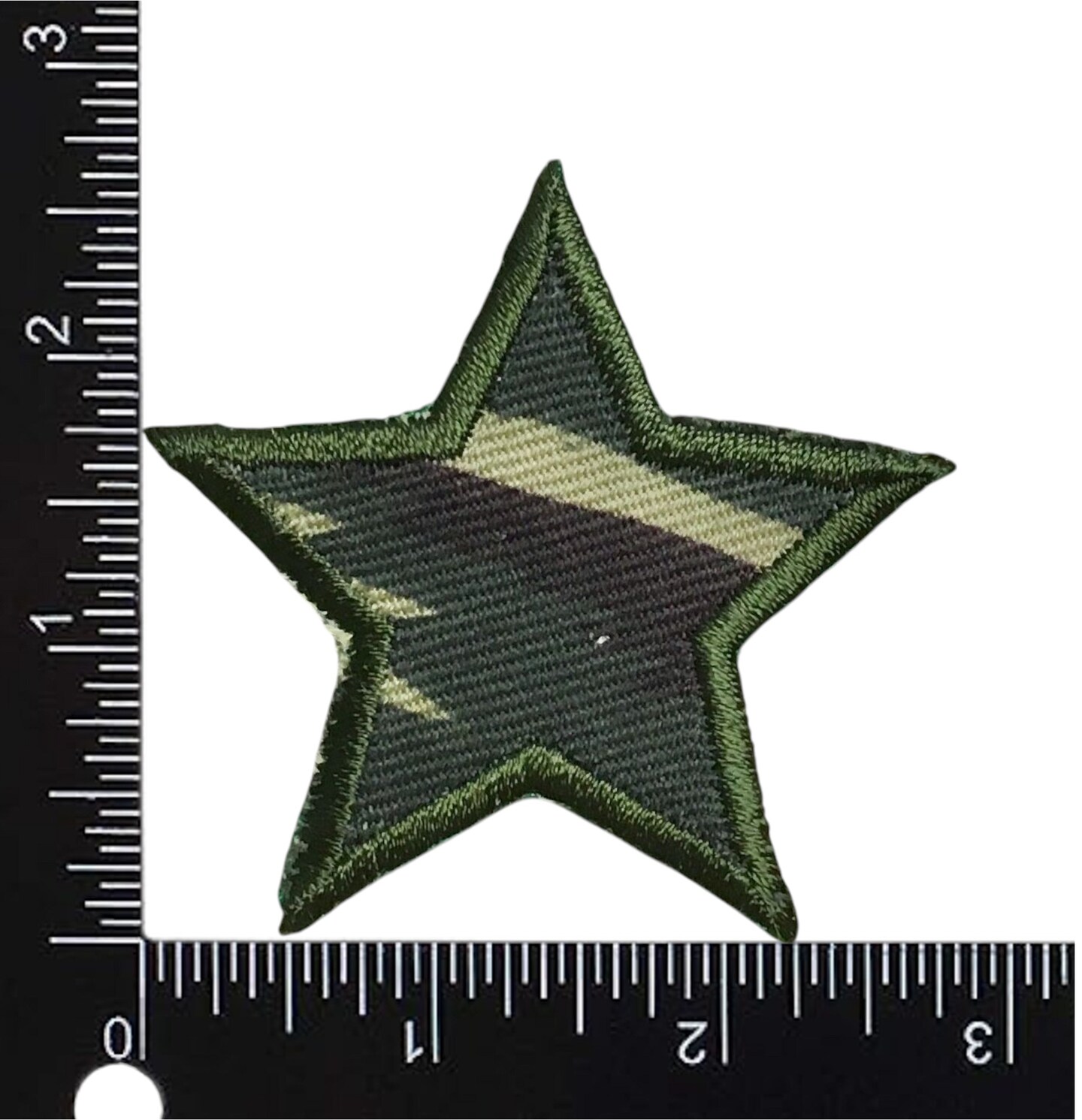Green Camo Star, Embroidered, Iron on Patch