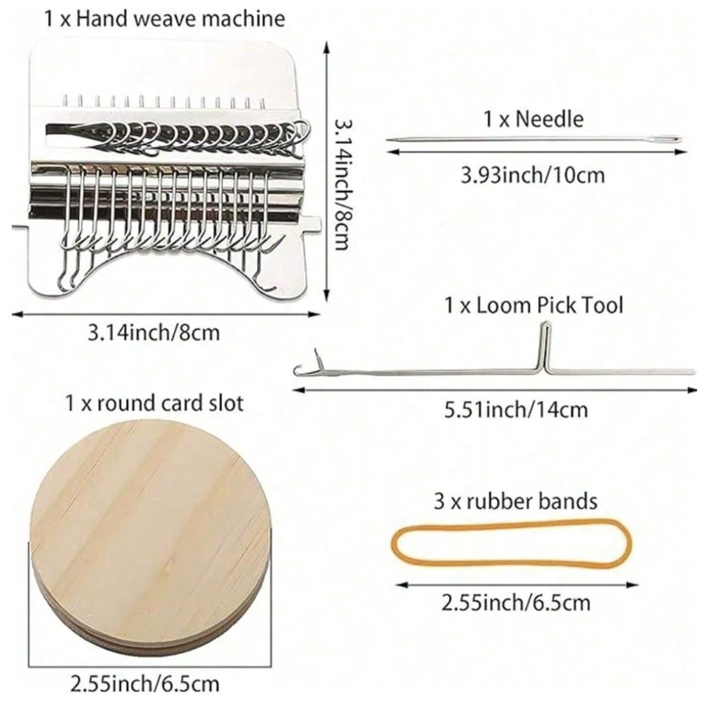 Speedweve Style Weaving Loom – Small Darning Loom with 14 Hooks & 9 Yarn Needles – Hand DIY Repair Tool for Jeans, Socks & Clothes – Visible Mending Kit