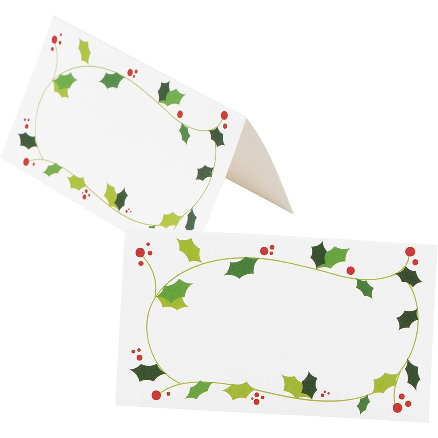 Christmas Place Cards for Dinner Parties, Holiday Place Settings (2 x 3.5 In, 100 Pack)