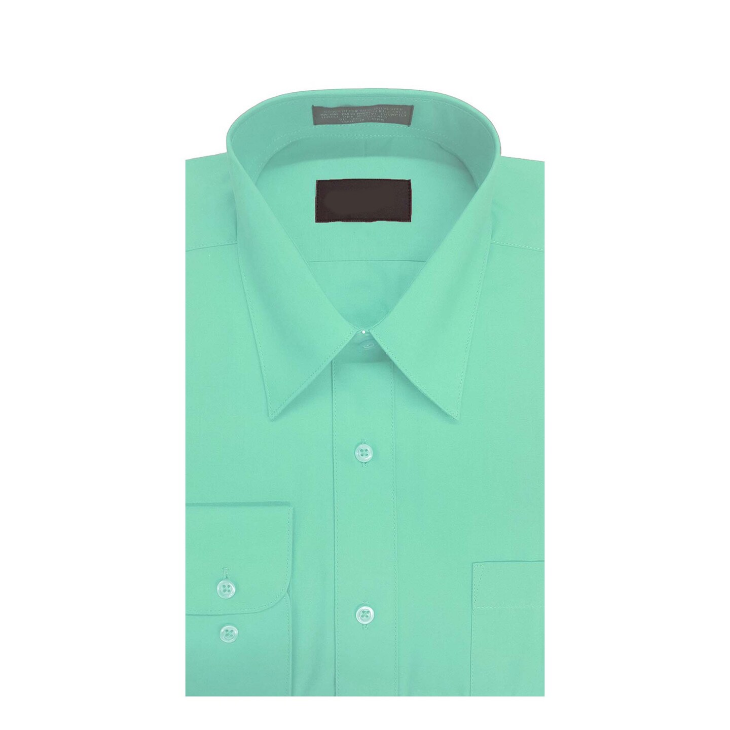 Men&#x2019;s Solid Aqua Long Sleeve Dress Shirt