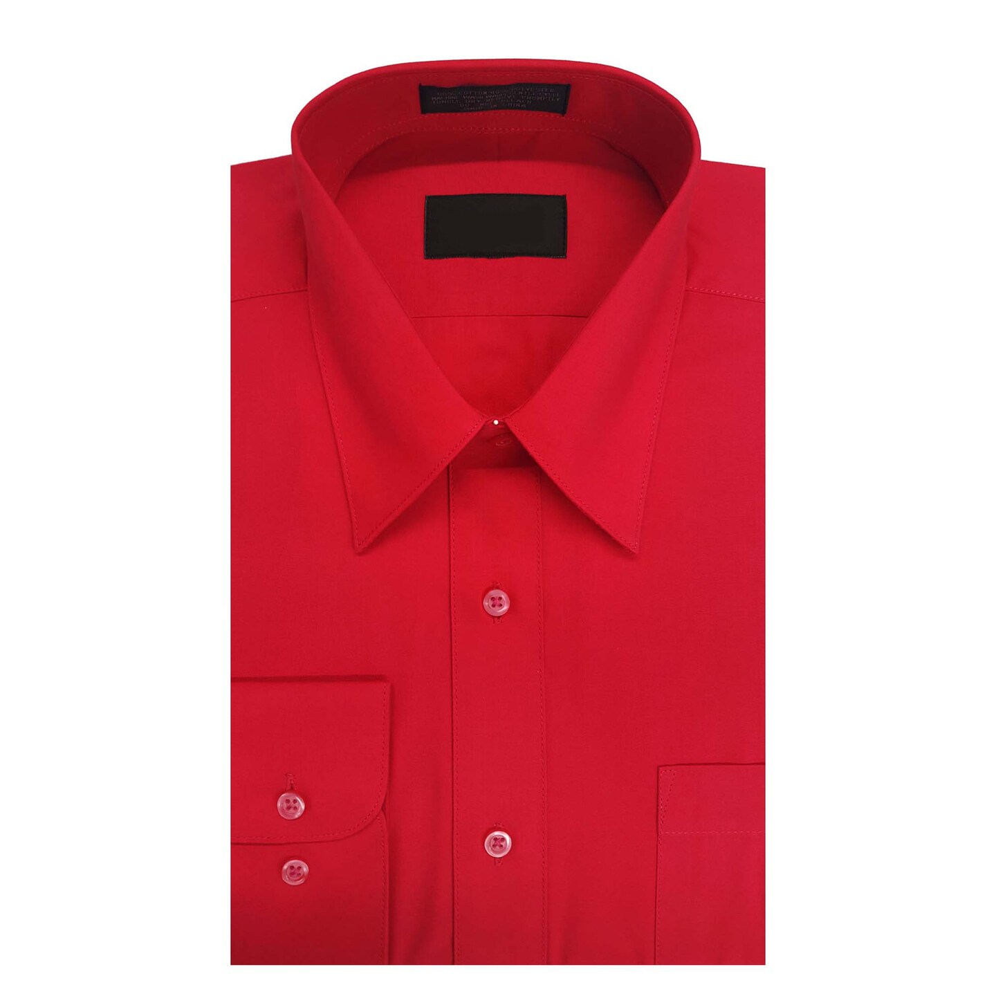 Men&#x2019;s Solid Red Long Sleeve Dress Shirt