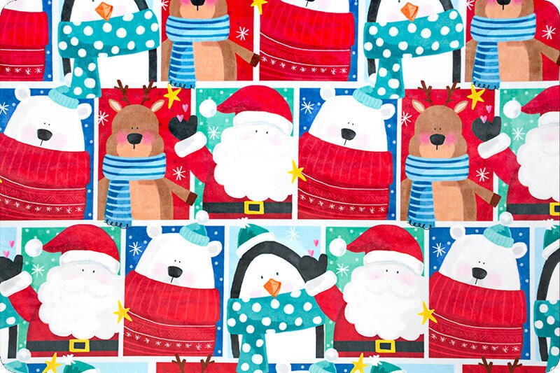 MINKY Xmas Greeting Digital Cuddle® Cardinal Shannon Fabrics Christmas