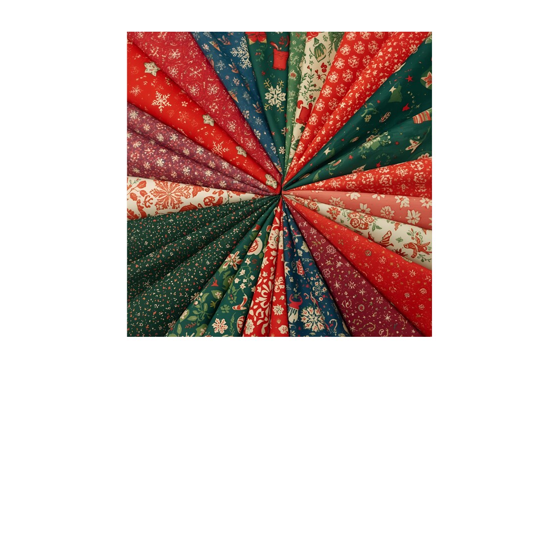 Christmas 8 Piece Fat Quarter Set 18" x 21" Mystery Bundle Precut