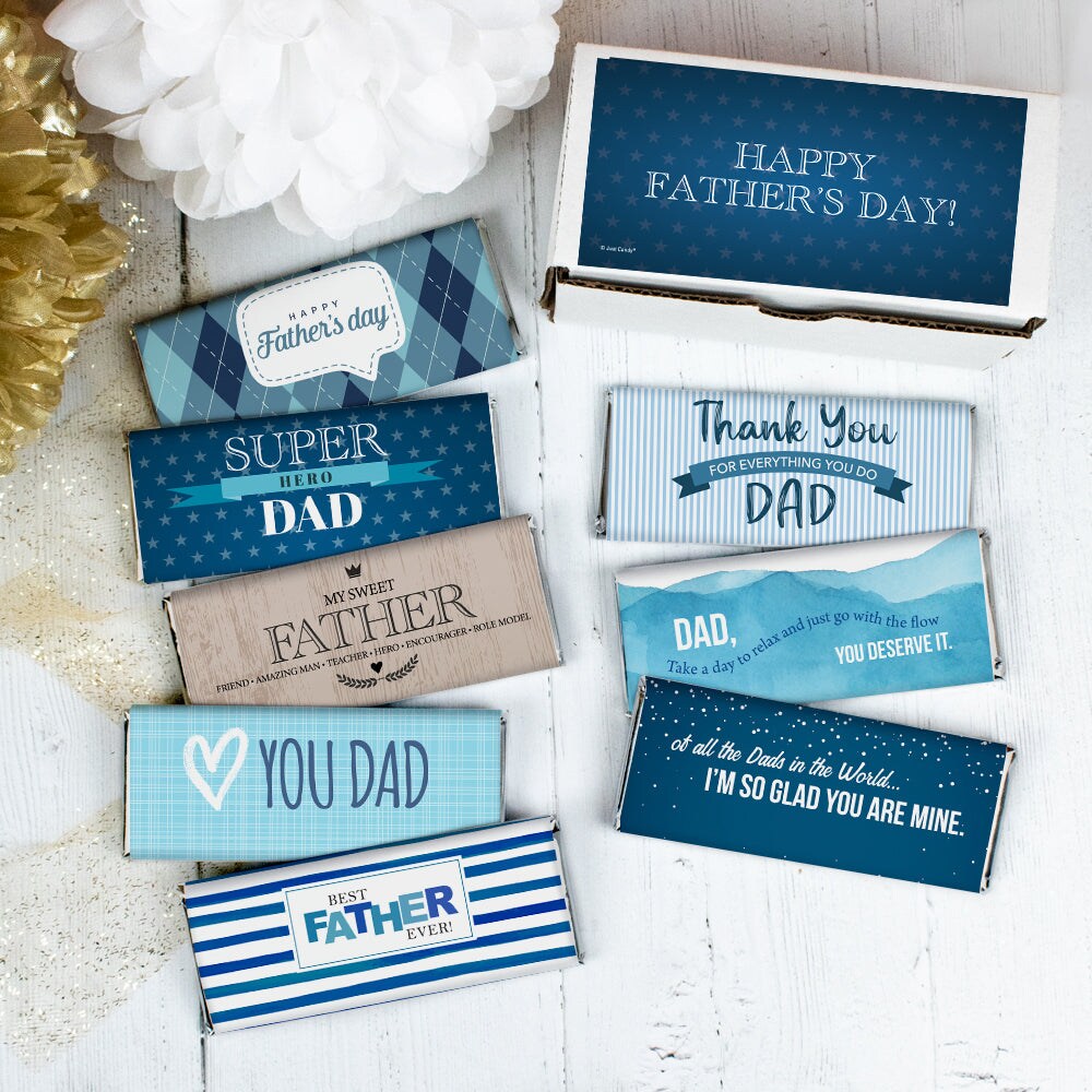 Father's Day Candy Gift - Hershey's Chocolate Bar Gift Box (8 bars/box) - By Just Candy