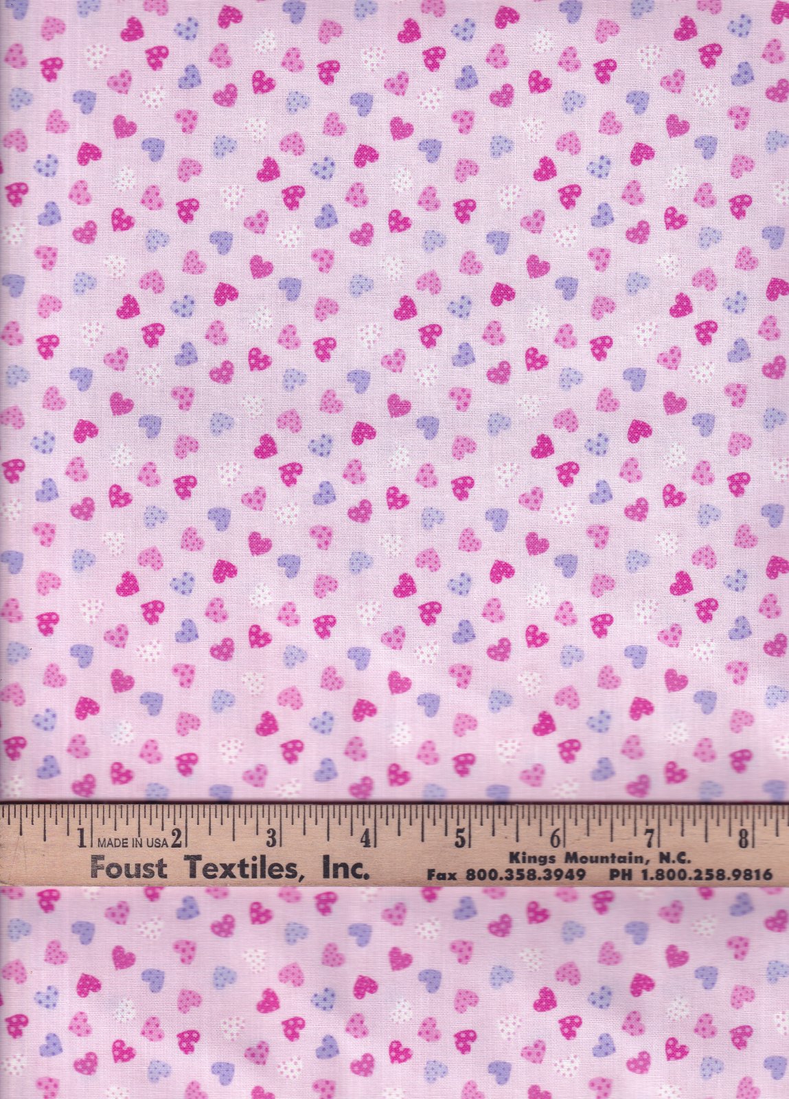 Hi Fashion Fabrics Valentine Mini Patterned Hearts on Pink 100% Cotton Price per Yard