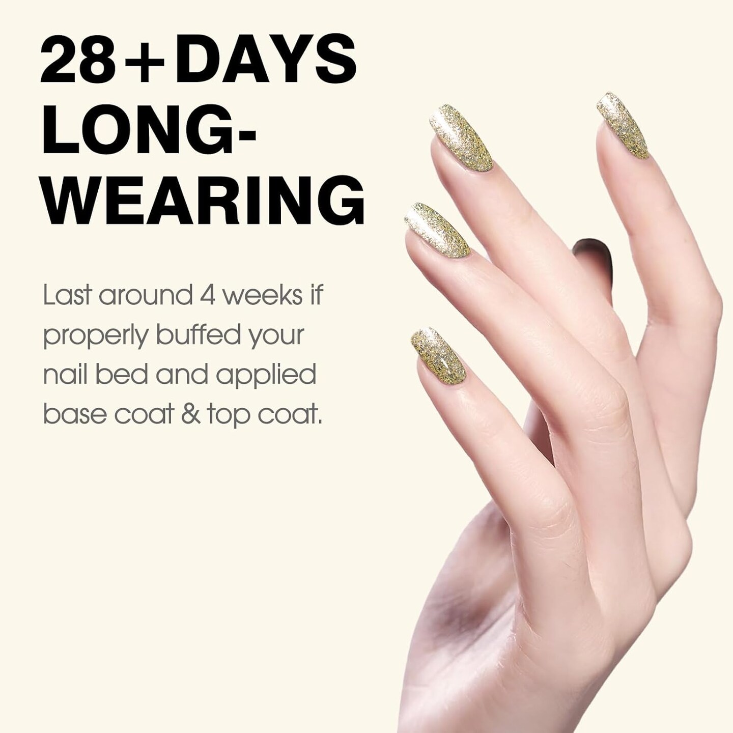 Gold Glitter Gel Polish – 9ML Chunky Sparkly Soak-Off UV/LED Nail Gel