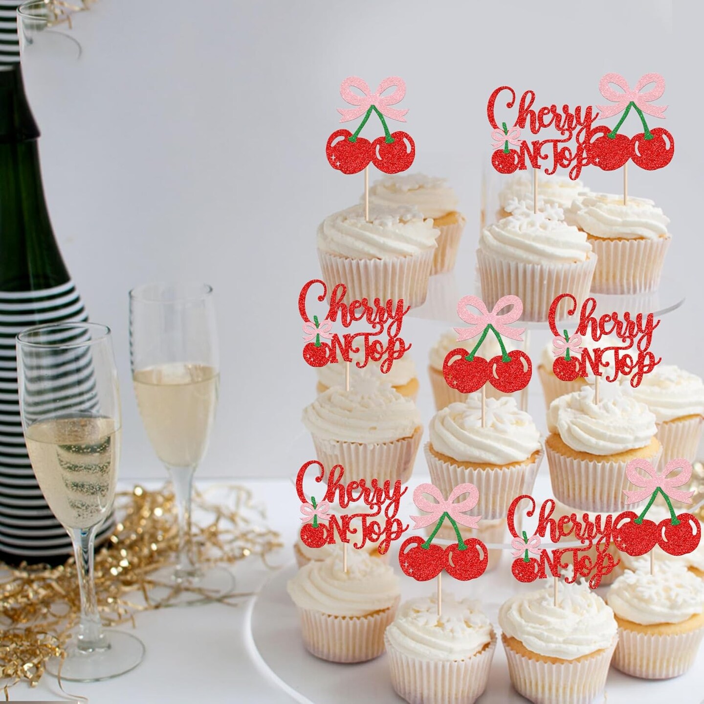 She&#x27;s the Cherry On Top Cupcake Toppers