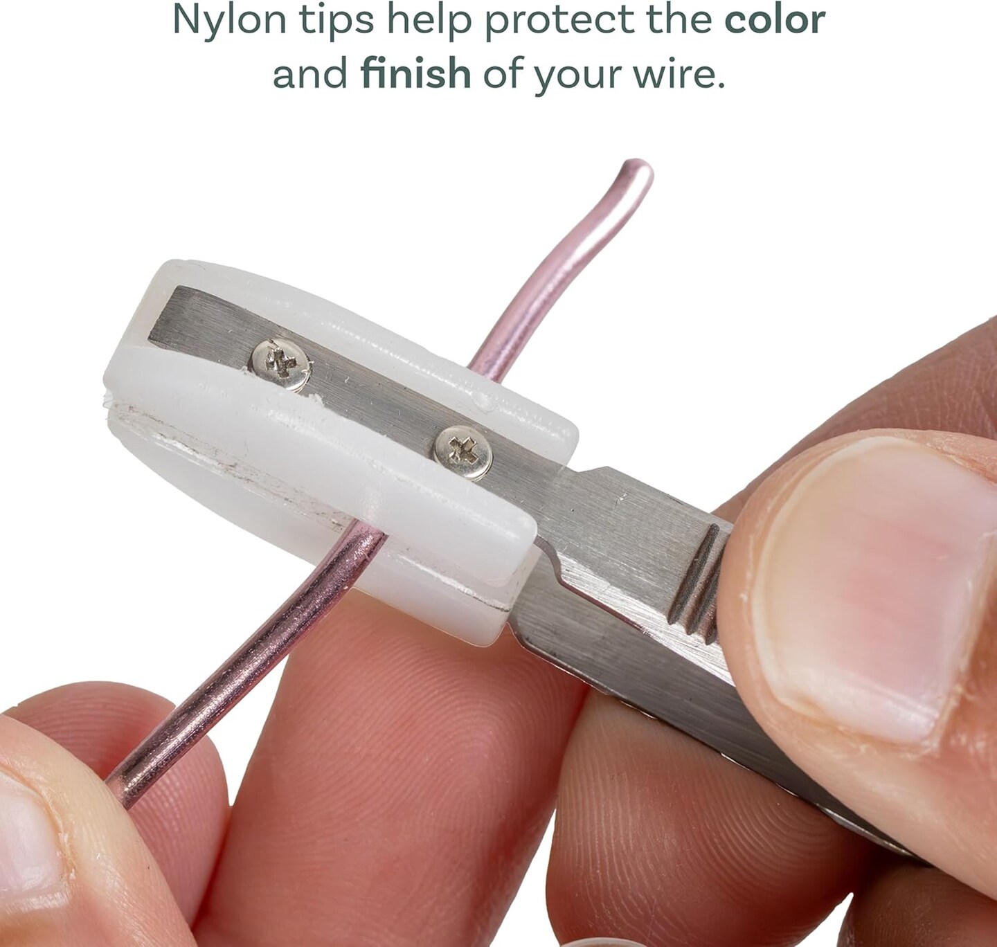 The Beadsmith Nylon Jaw Tweezers – 5.5” Craft Tool for Wire Straightening w/ 0.85” Non-Marring Soft Nylon Tips, Made of Stainless Steel