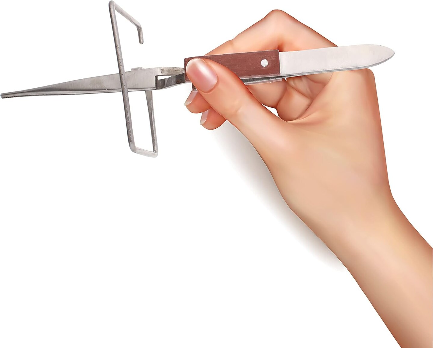 The Beadsmith Soldering Tweezers – 4-Sided Stand – 6.5 inches Long – Serrated Tip – Fiber Grip Handle – Precision Tool for Handling Stones During Soldering and Jewelry Making