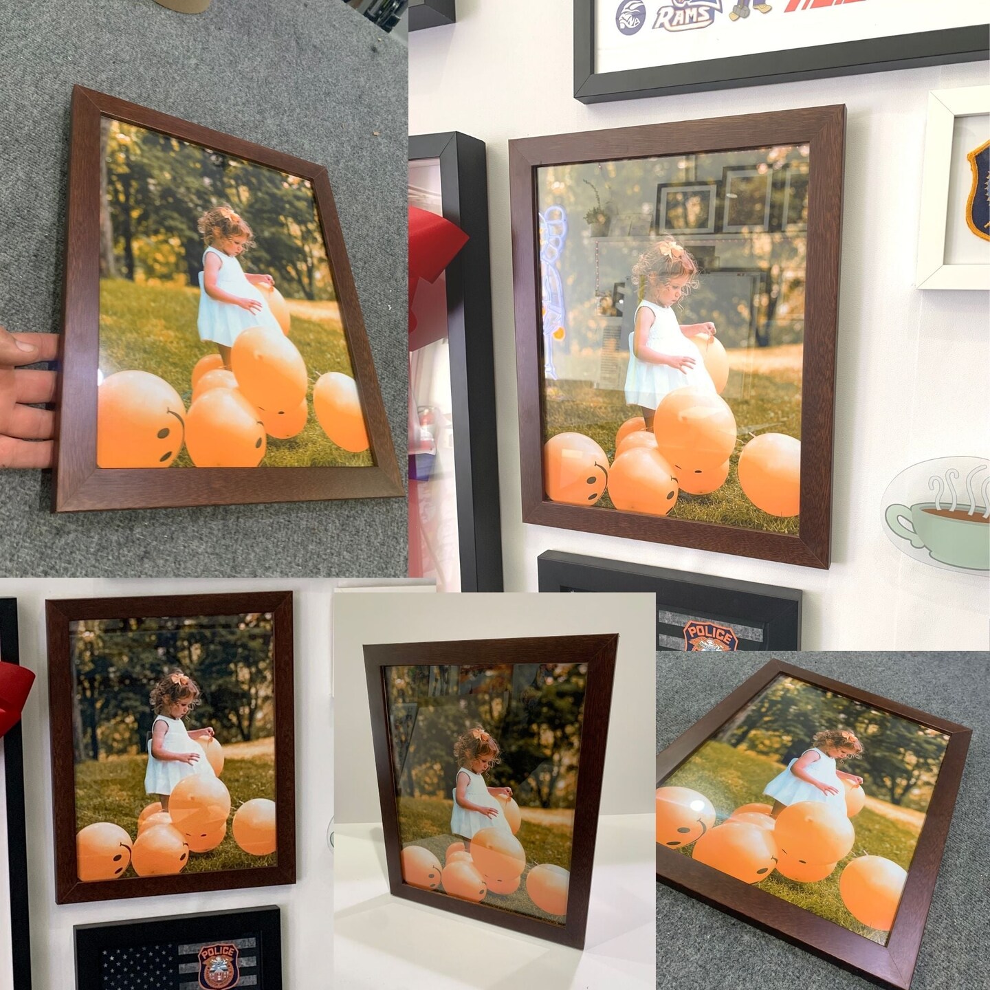 Brown Walnut 47x12 Picture Frame | 47 x 12 Poster Frame | Dark Wooden Photo Frame
