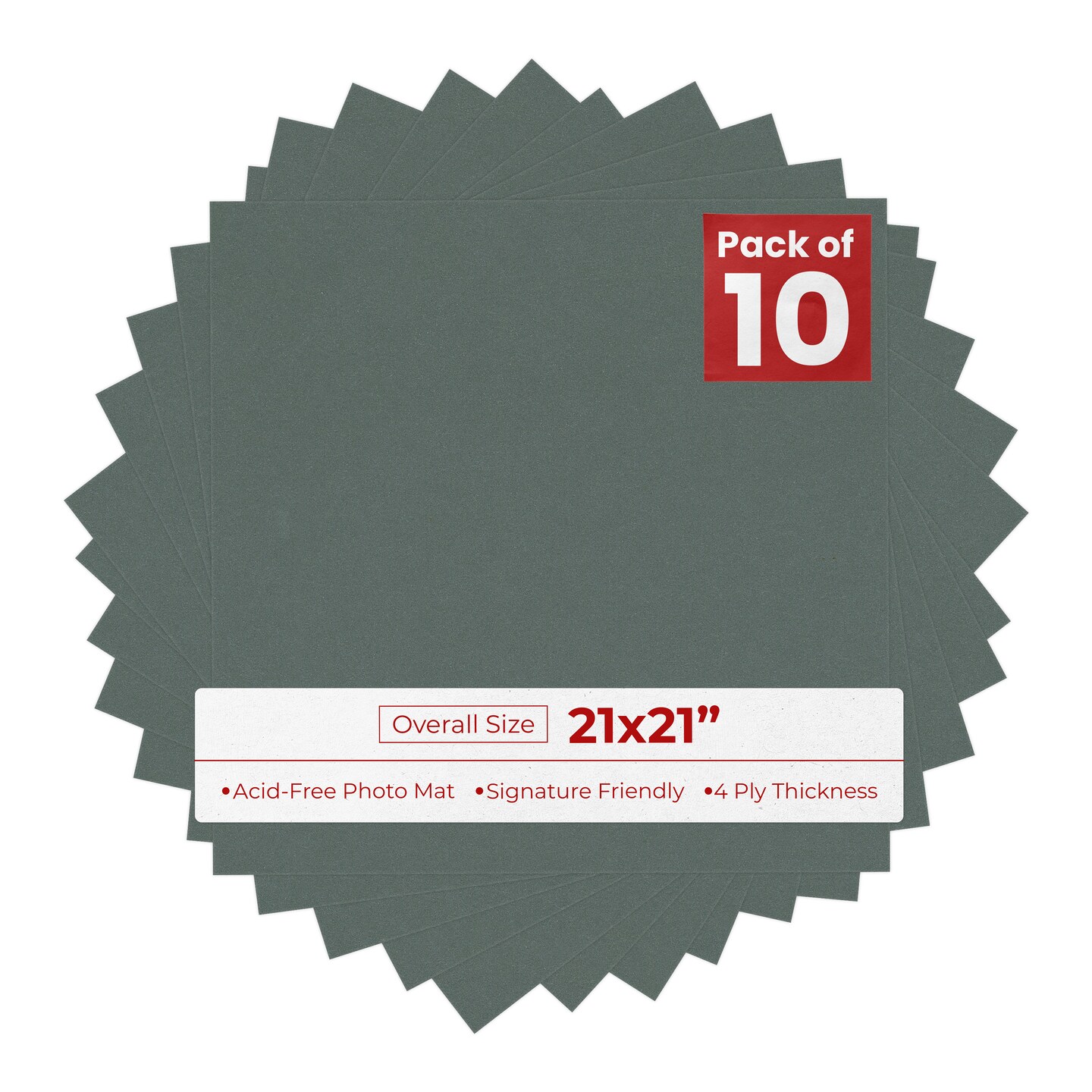 Granite Gray 21x21 Uncut Mat Board - Blank Sheets, No Opening
