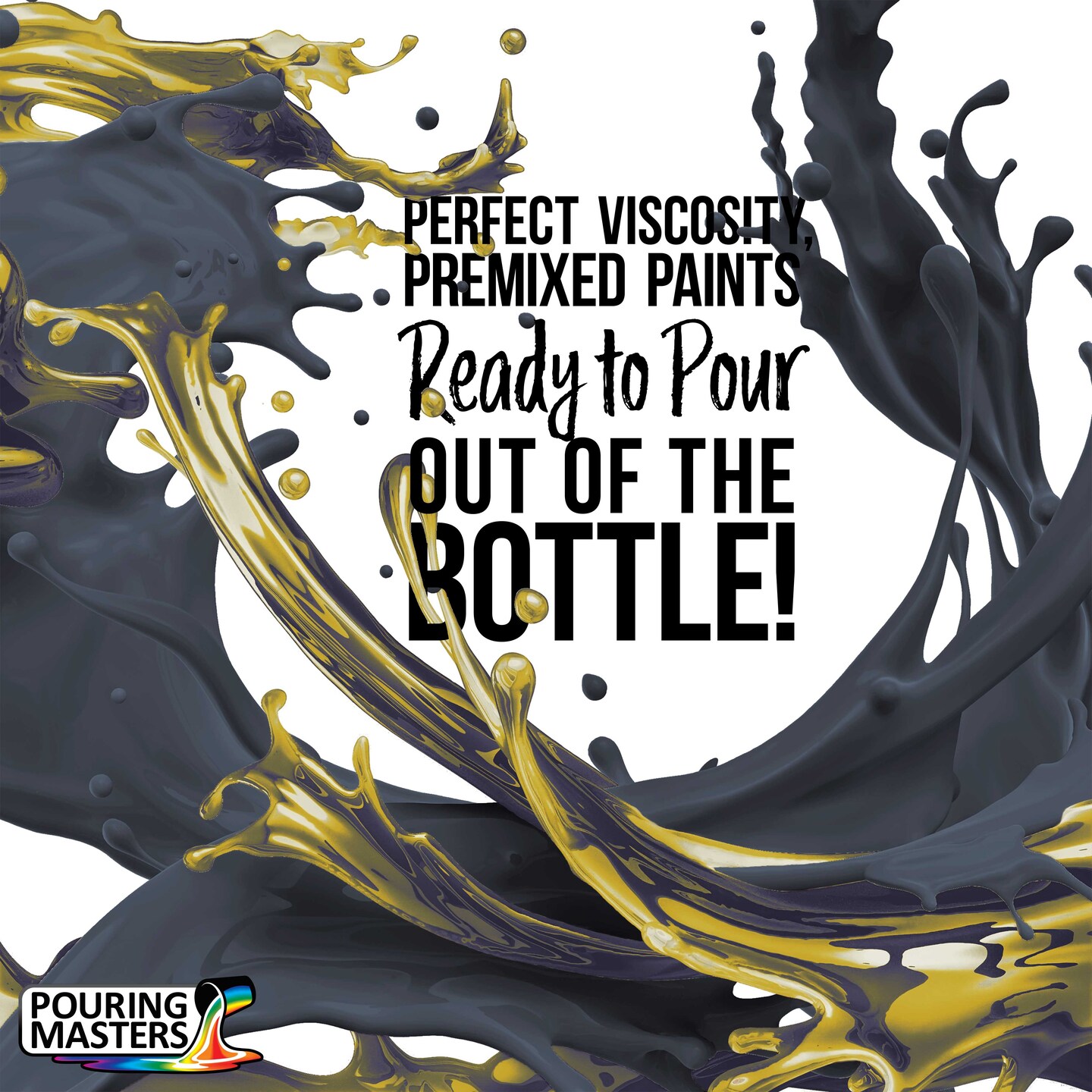 12-Color Ready-to-Pour Acrylic Pouring Paint Set, with Silicone Oil &#x26; Gloss Medium, 8oz Bottles, Pour Paint Supplies for Canvas &#x26; Crafts