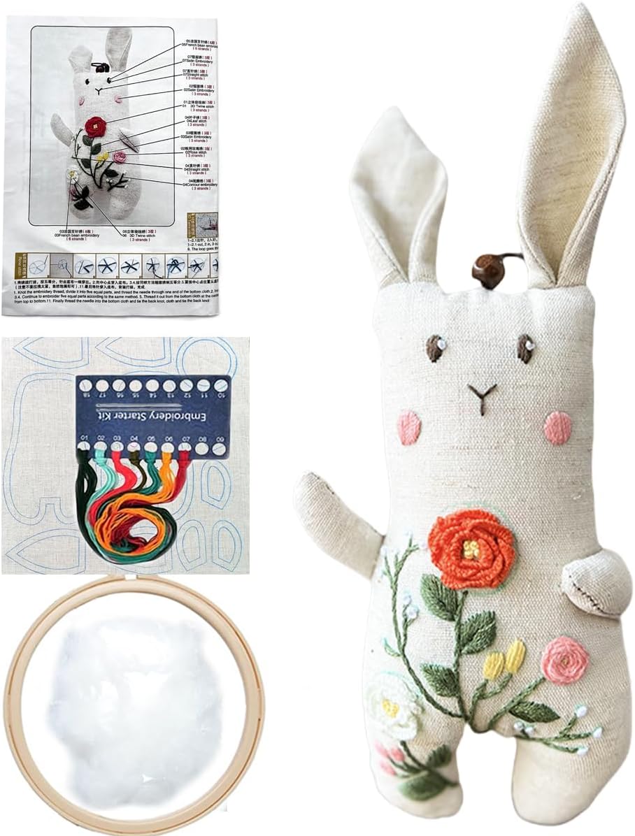 Pre-Stamped Embroidery Patterns Bunny Rabbit,