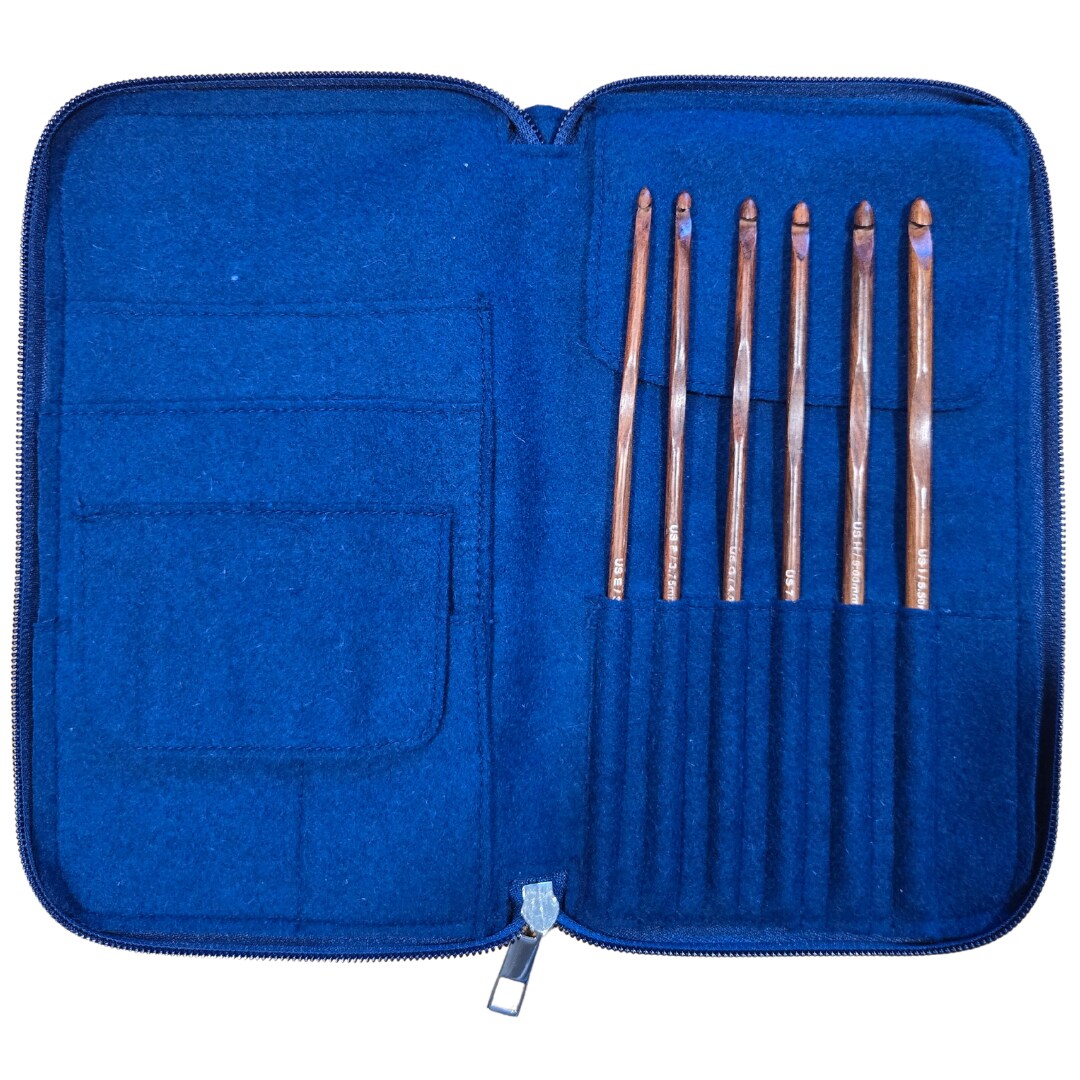 My Two Ladies | Crochet Hook Set | Rosewood | Sizes E, F, G, 7, H, I | w/custom case